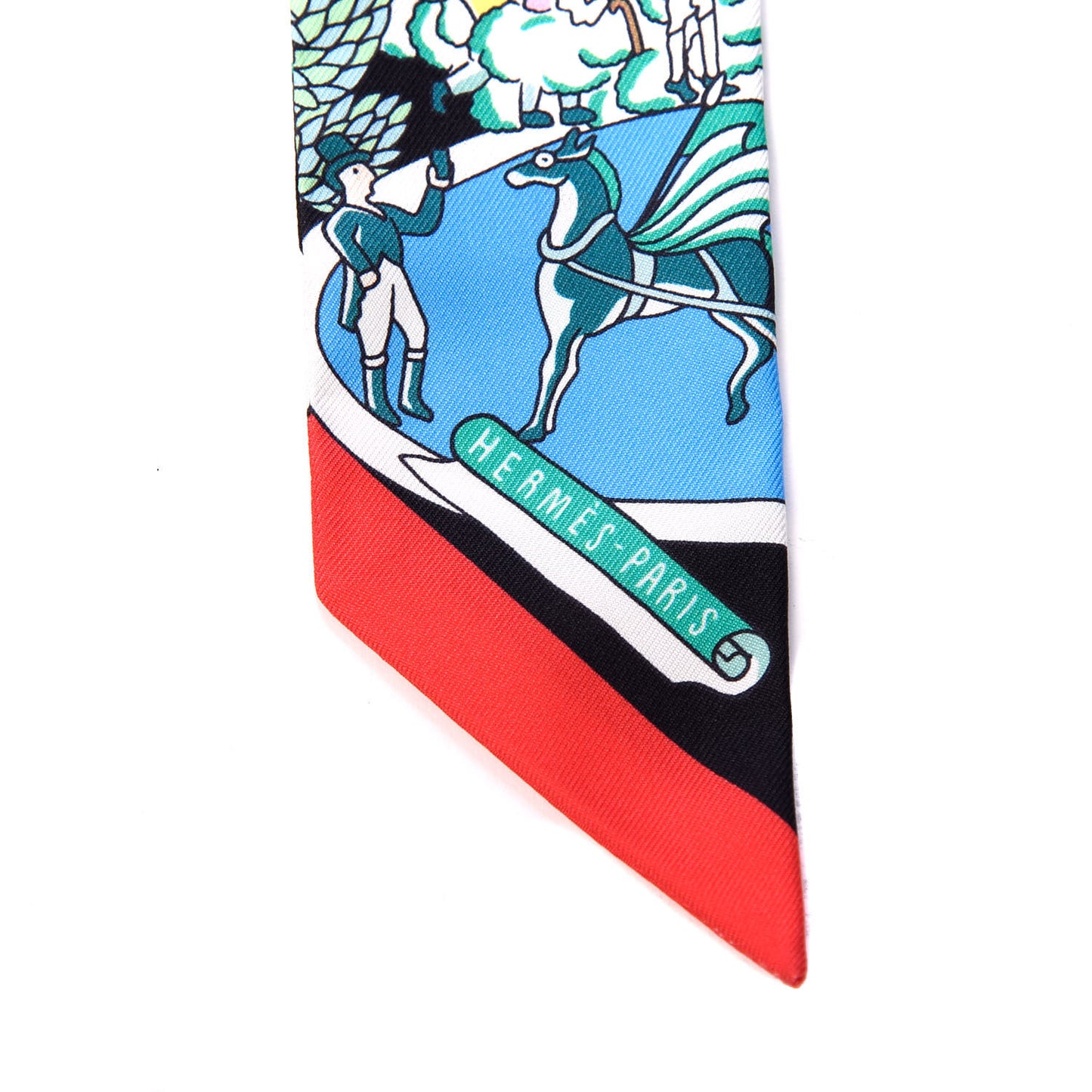 Silk Exposition Universelle Twilly Black Vert Rose