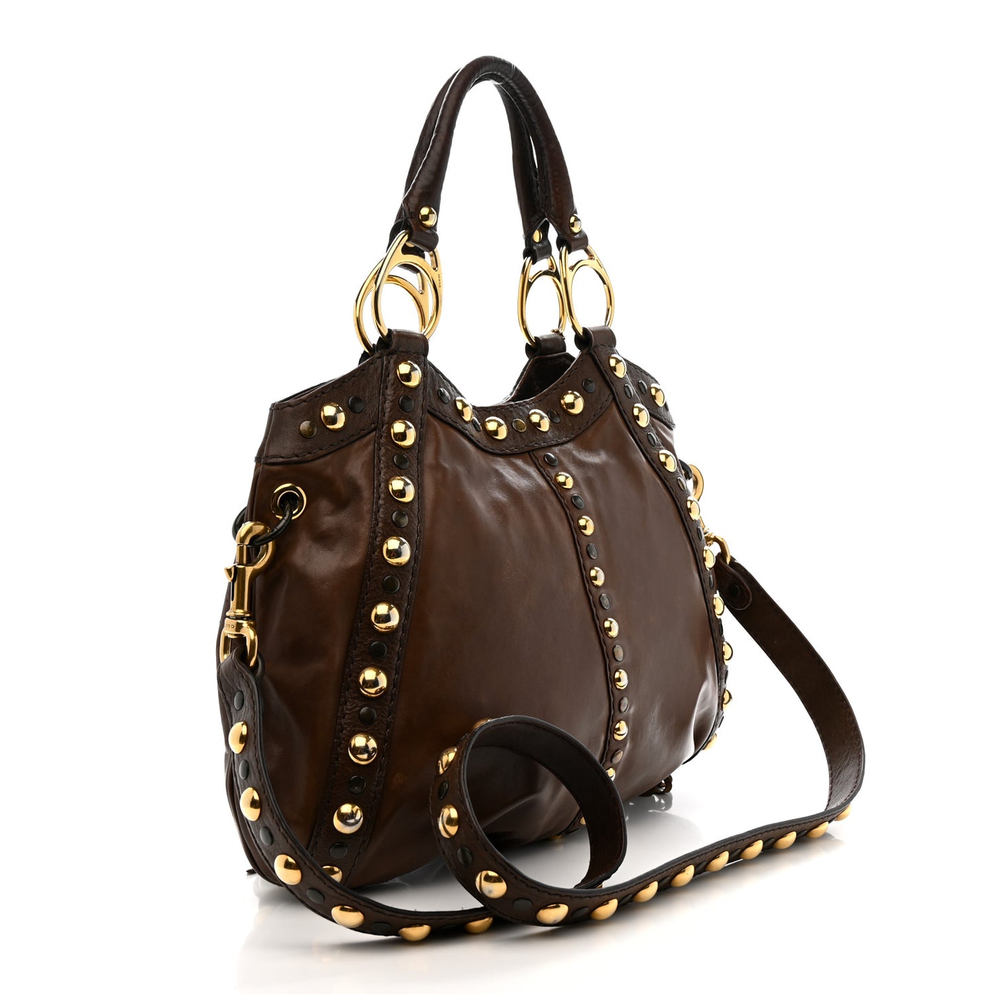 Calfskin Fringe Medium Babouska Tote Brown