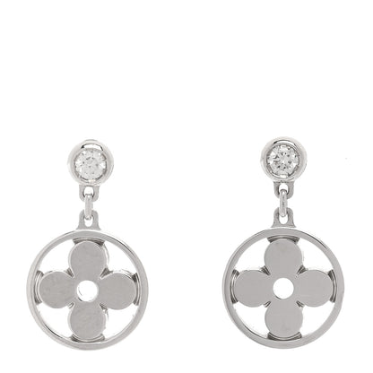 Louis Vuitton 18K White Gold Diamond Idylle Blossom Stud Earrings 1 of 5