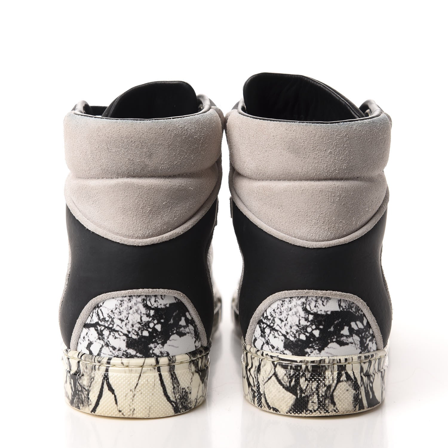 Balenciaga Calfskin Suede Rubber Marble Womens High Top Sneakers 36 Black 5 of 10