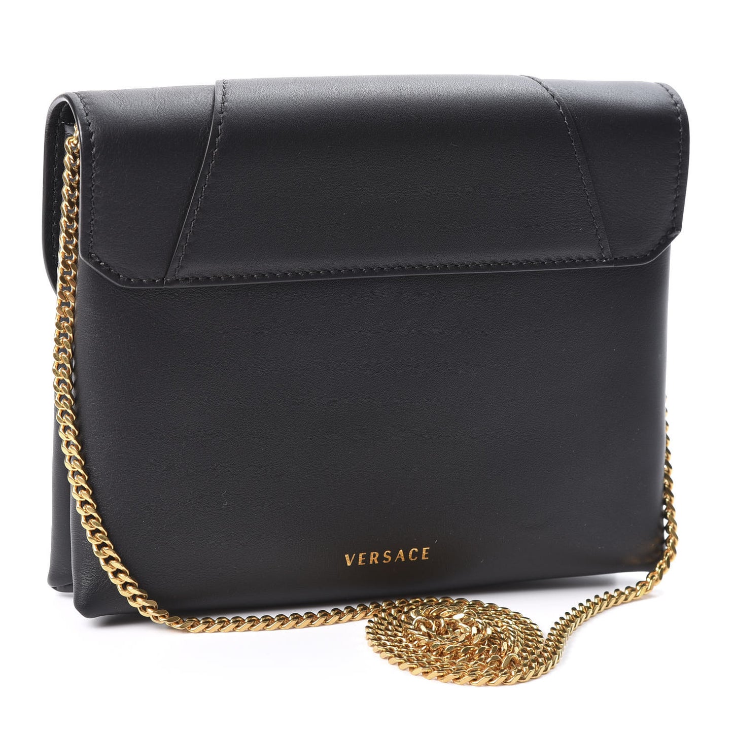 Vitello Virtus Chain Clutch Black