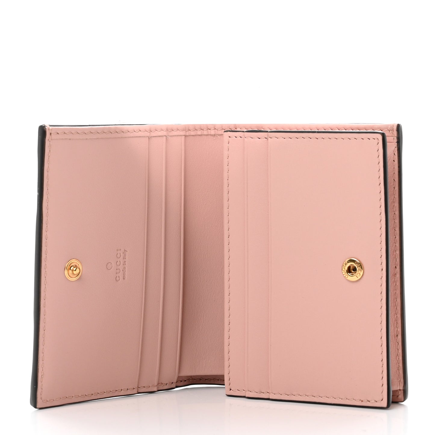 Calfskin GG Matelasse Card Case Wallet Perfect Pink