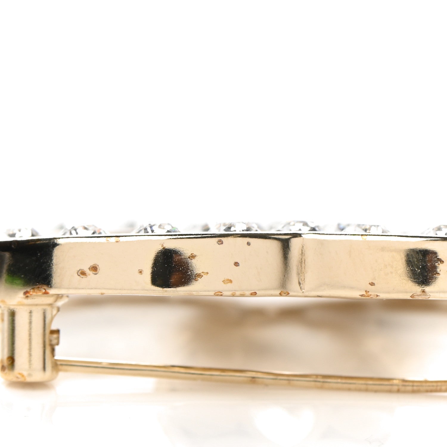 Chanel Crystal CC Brooch Light Gold 6 of 7