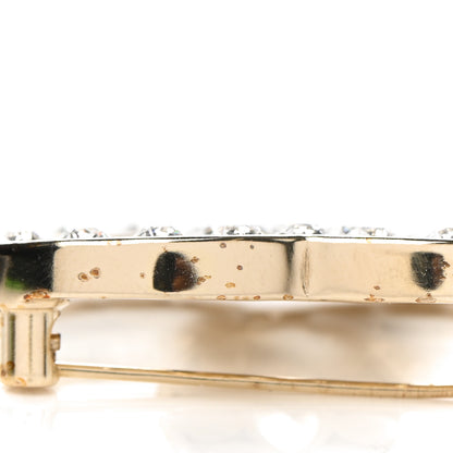 Chanel Crystal CC Brooch Light Gold 6 of 7