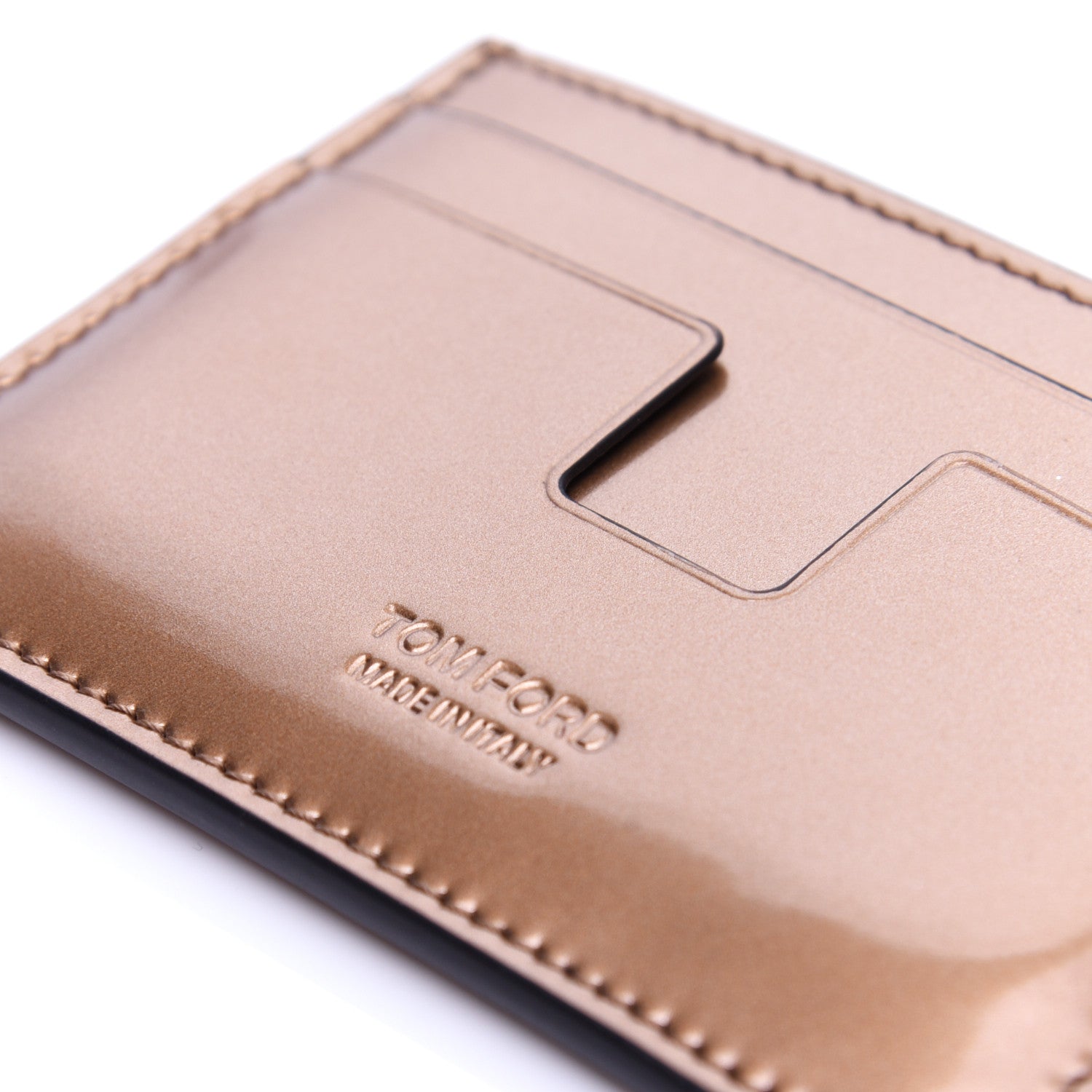 Tom Ford Metallic Calfskin Card Holder Light Bronze 8 of 8
