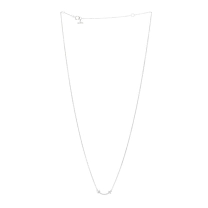 Tiffany 18K White Gold Diamond Mini T Smile Pendant Necklace 3 of 5