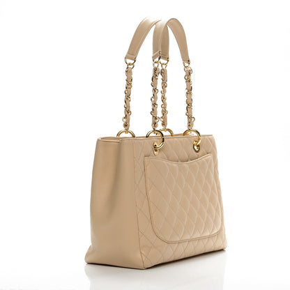 Chanel Caviar Quilted Grand Shopping Tote GST Beige Clair 3 of 7