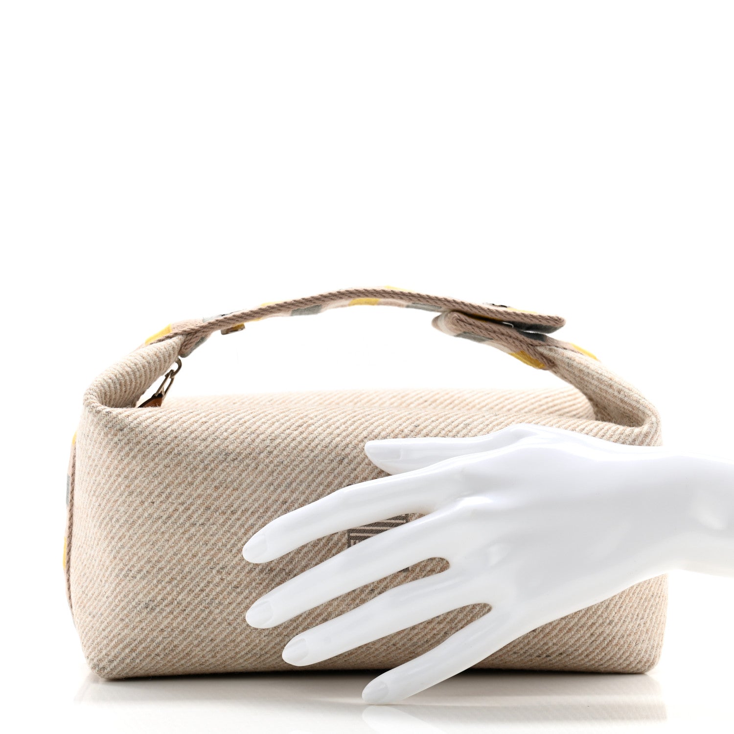 Hermes Wool Small Au Carre Bride-A-Brac Pouch Seigle 2 of 7