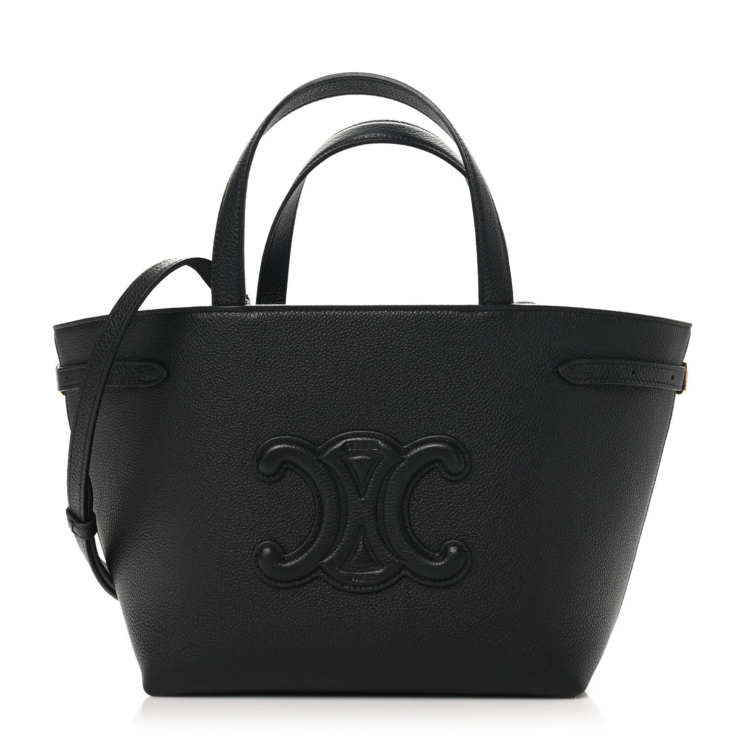 Celine Grained Calfskin Triomphe Mini Cabas Anais Black 1 of 9