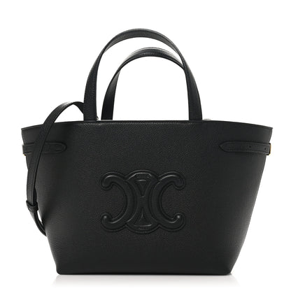 Celine Grained Calfskin Triomphe Mini Cabas Anais Black 1 of 9