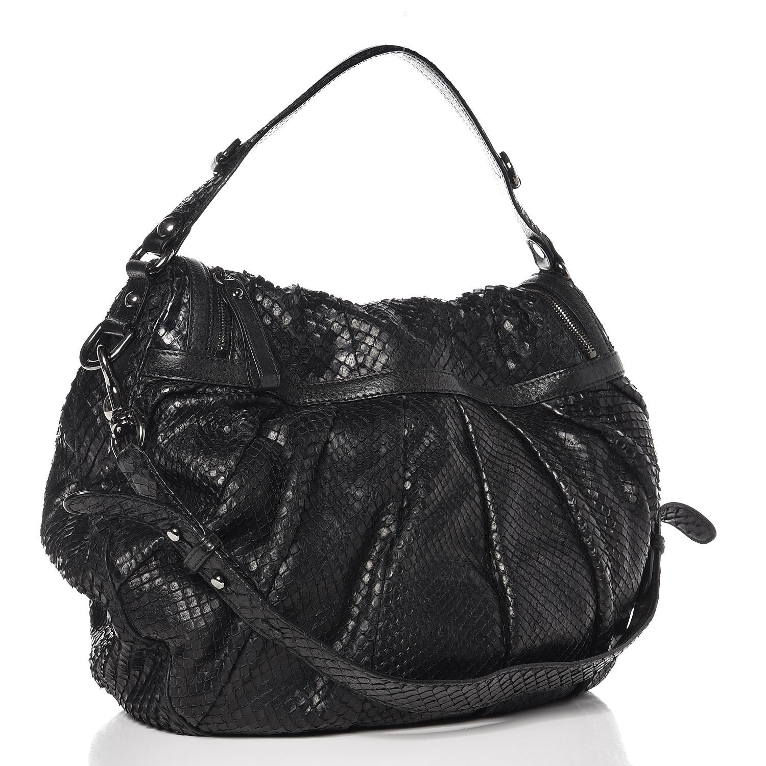 Gucci Python Icon Bit Shoulder Bag Black 4 of 14