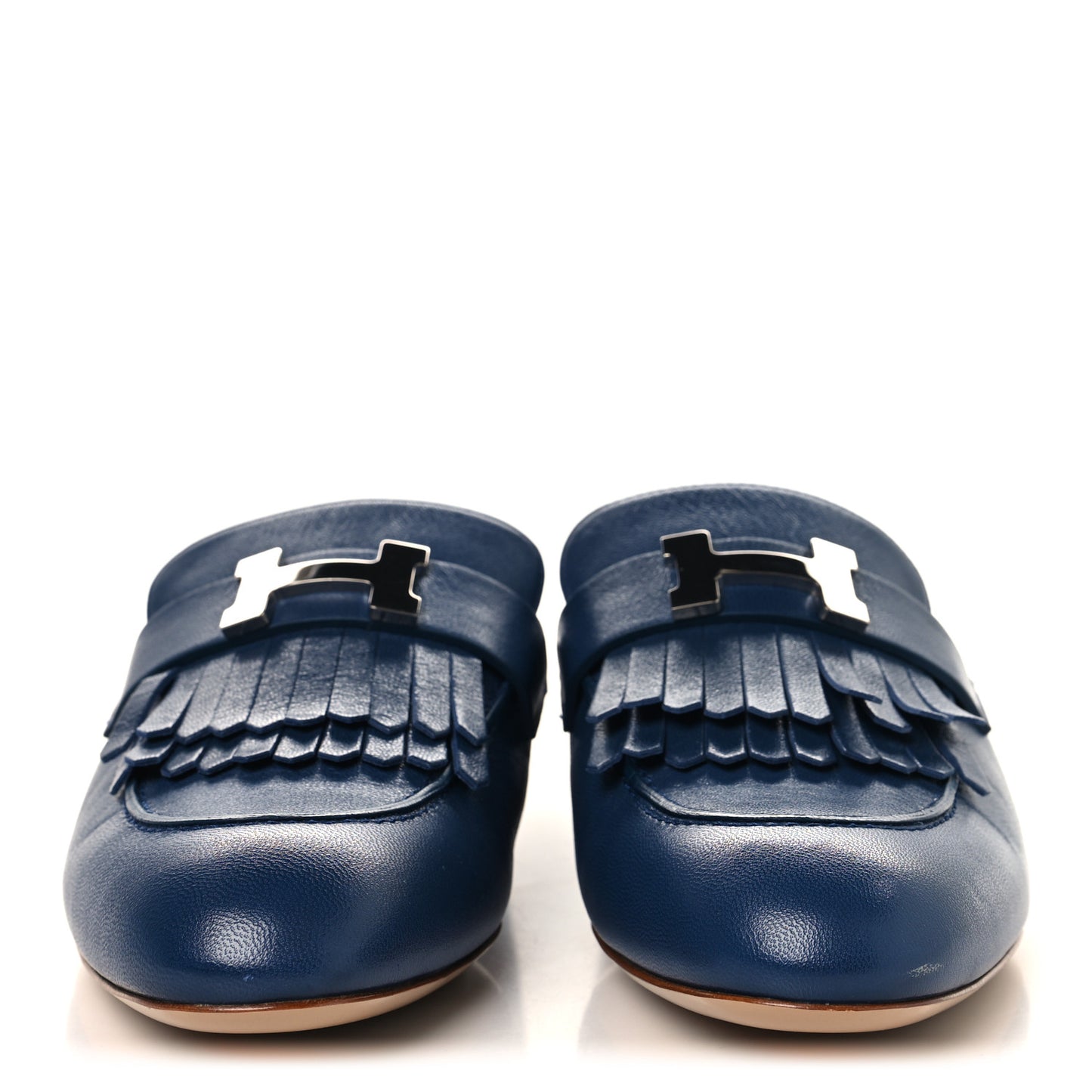 Goatskin Rivoli Mules 38.5 Bleu Maritime