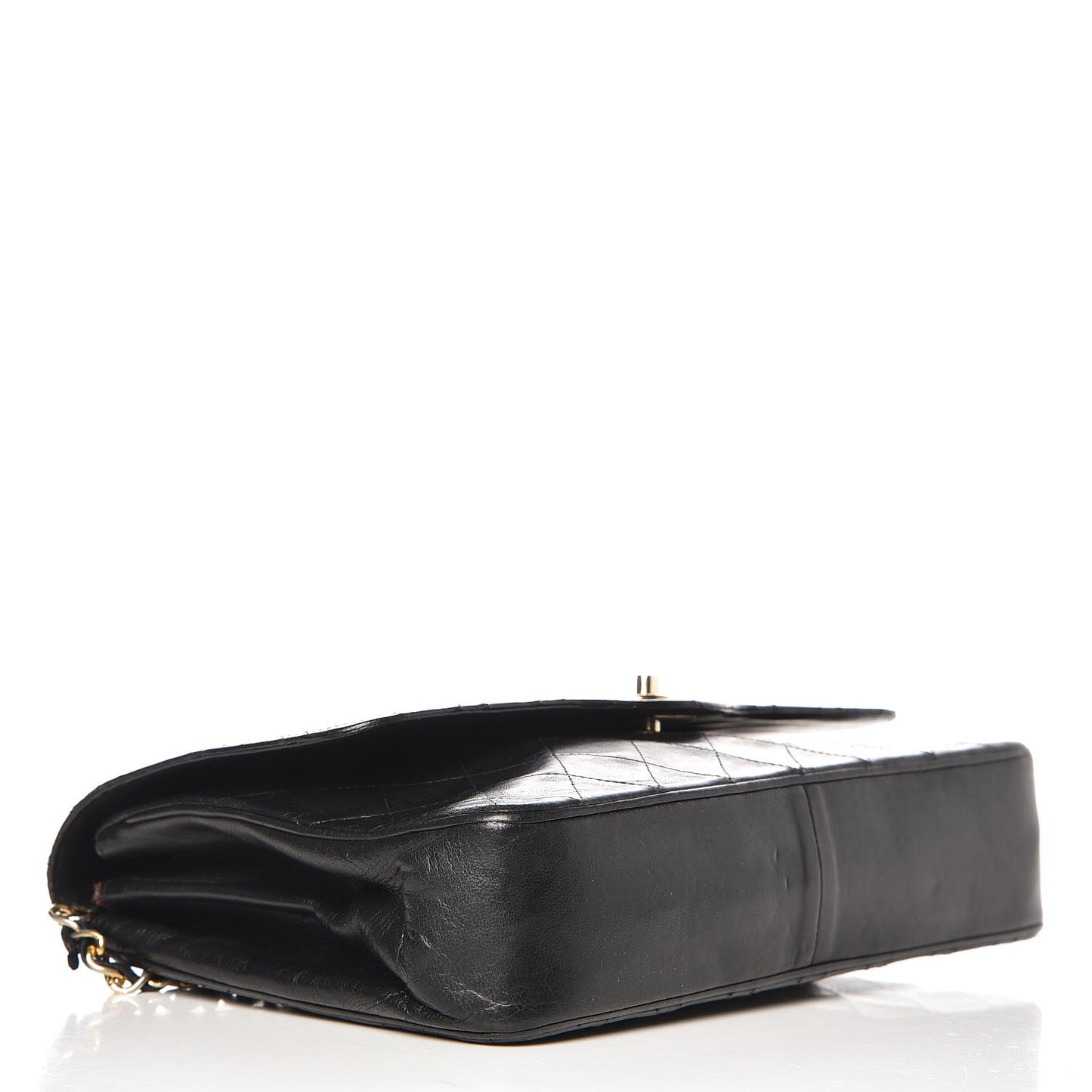 Lambskin Quilted Single Flap Black