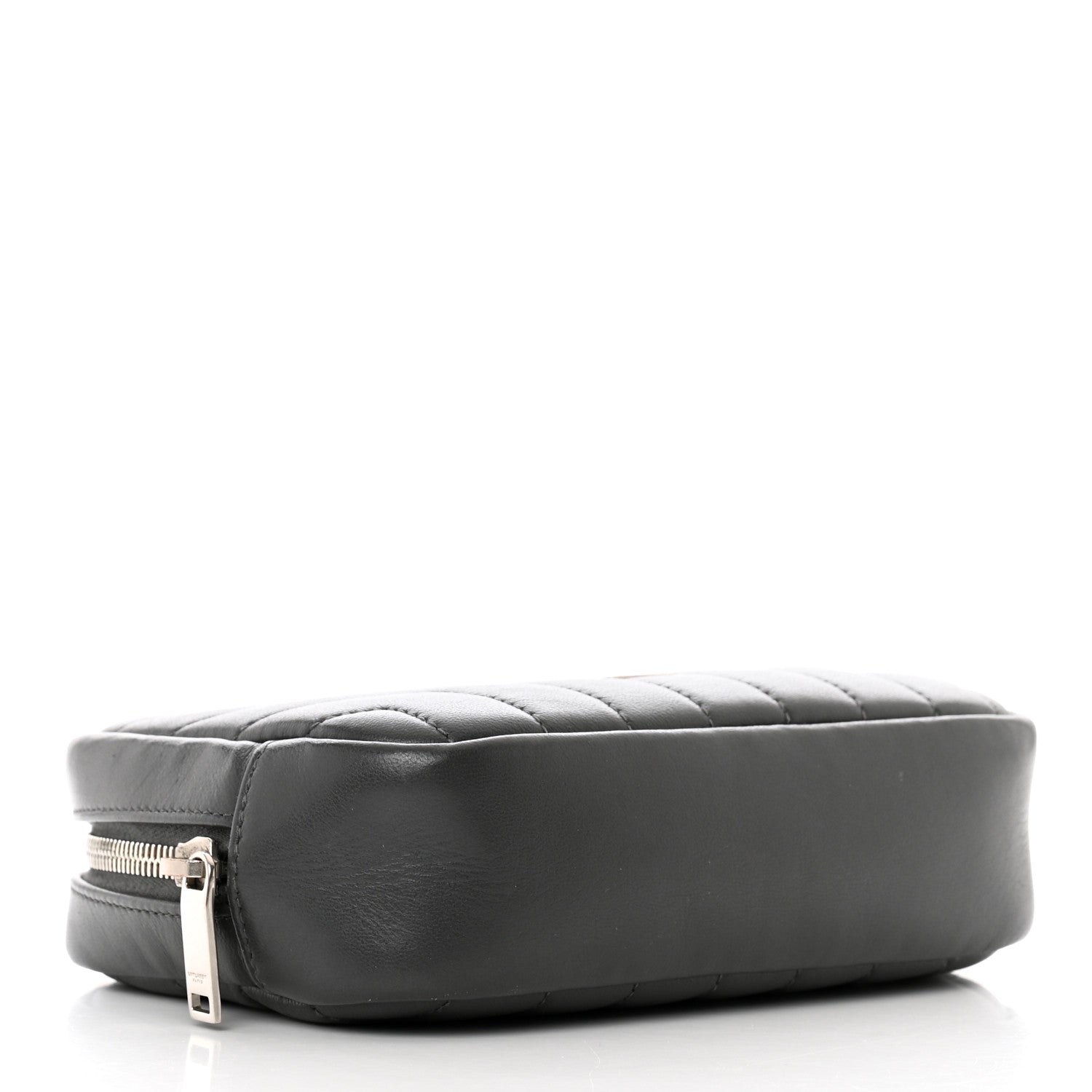 Saint Laurent Lambskin Y Quilted Monogram Loulou Cosmetic Case Asphalt Grey 4 of 7