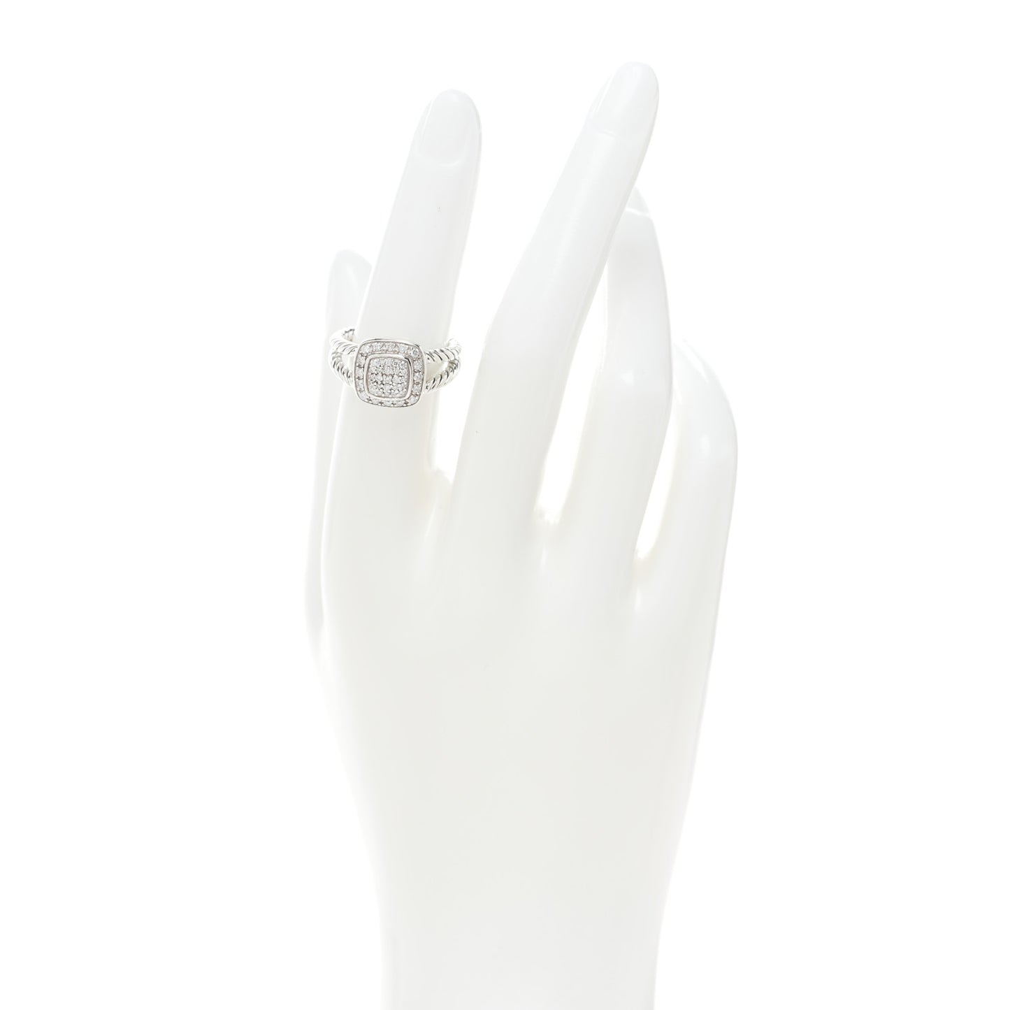 Sterling Silver Diamond 7mm Petite Albion Pave Ring 52 6