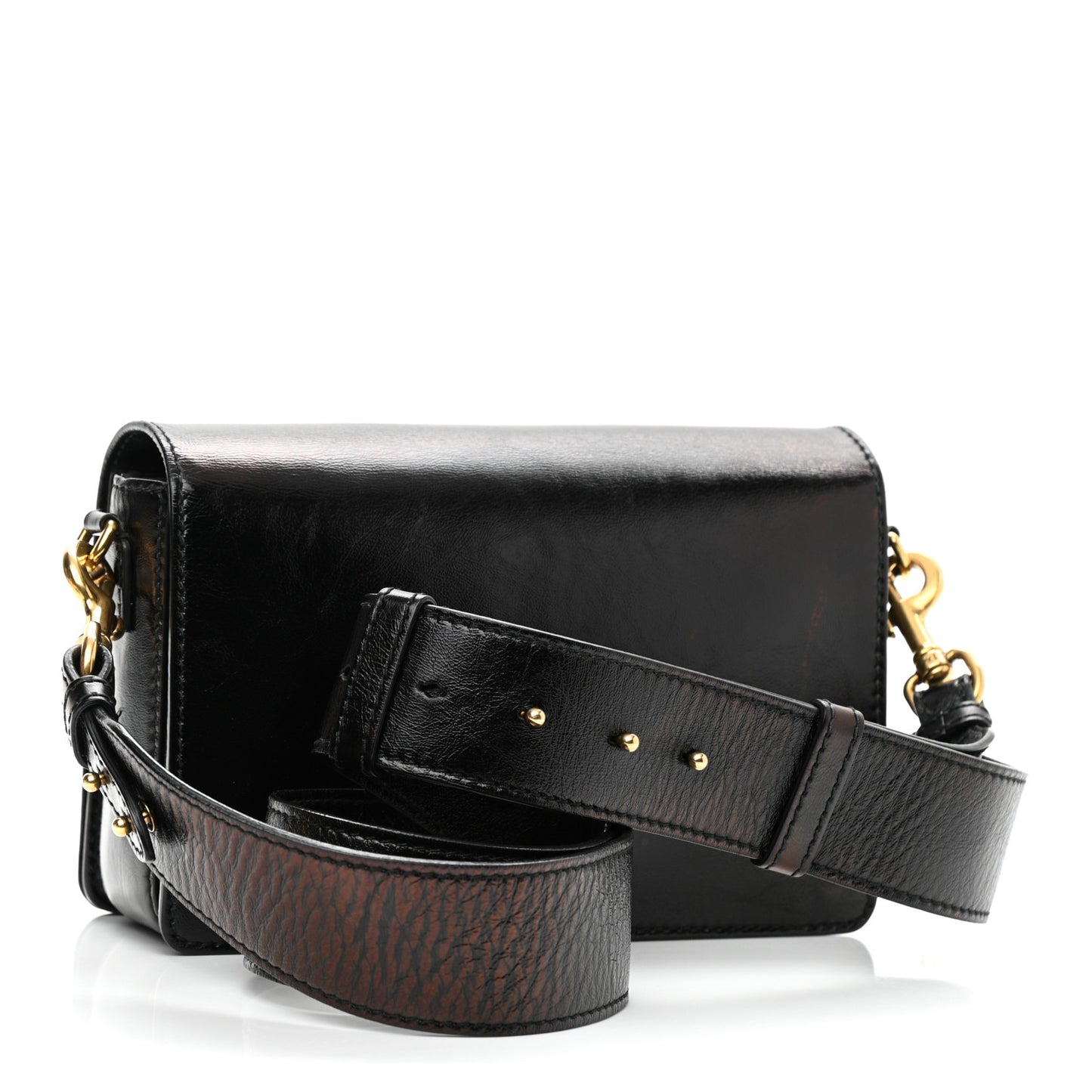 Crinkled Patent Lambskin Dio(r)evolution Flap Bag Black