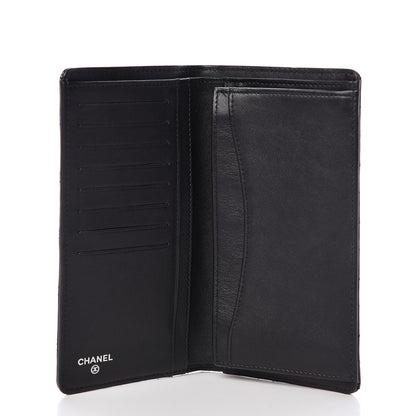 Chanel Striated Patent Yen Wallet Black 5 of 9