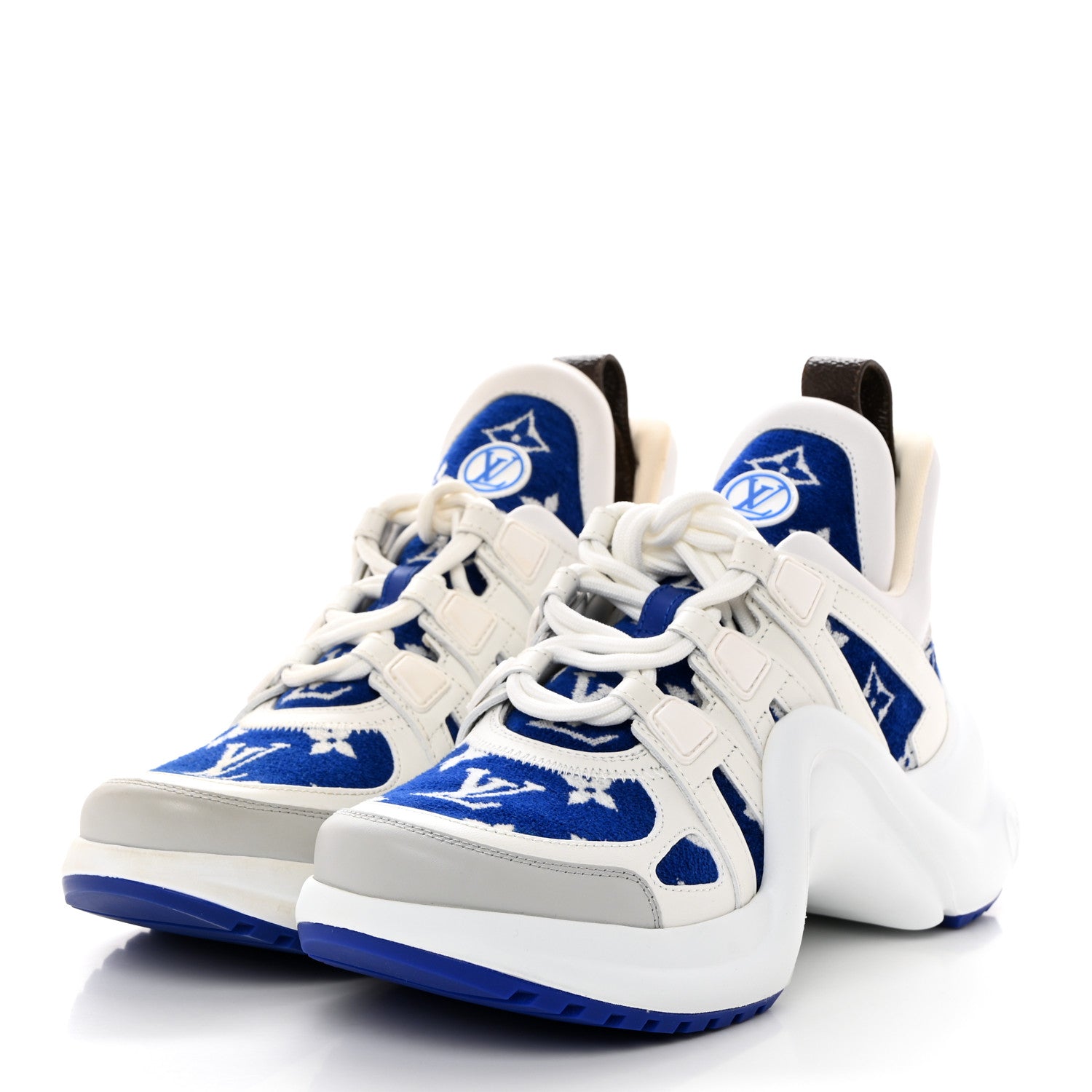 Louis Vuitton Jacquard Since 1854 Monogram LV Archlight Sneakers 37 White Grey 37 White Blue 3 of 10