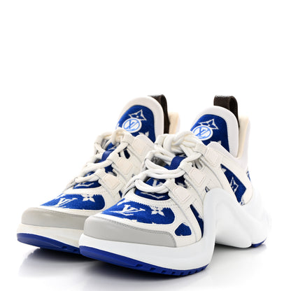 Louis Vuitton Jacquard Since 1854 Monogram LV Archlight Sneakers 37 White Grey 37 White Blue 3 of 10