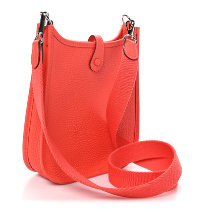 Hermes Taurillon Clemence Evelyne TPM Rouge Pivoine 3 of 11