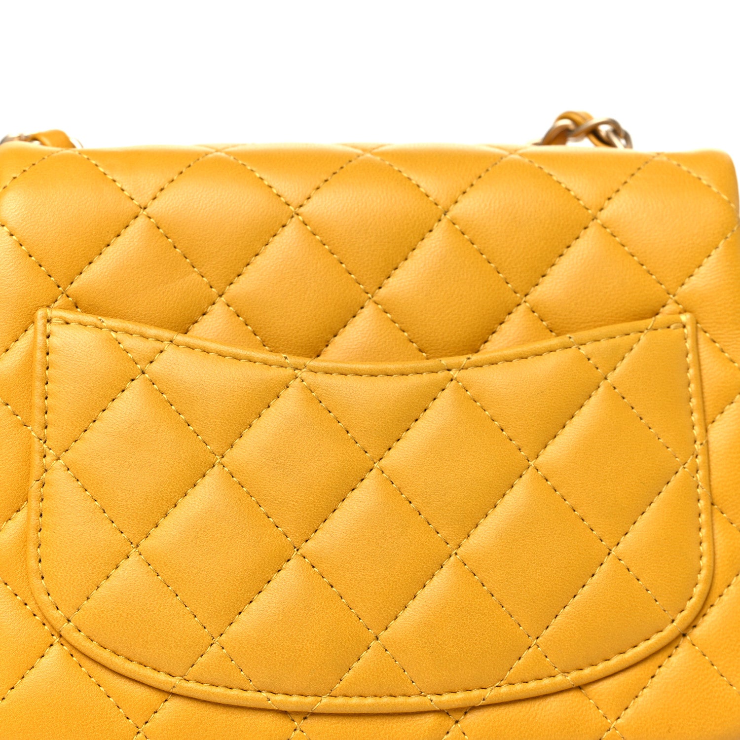 Chanel Lambskin Quilted Mini Square Flap Yellow 11 of 13
