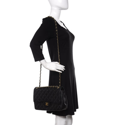 Chanel Lambskin Quilted Jumbo Double Flap Black 3 of 15