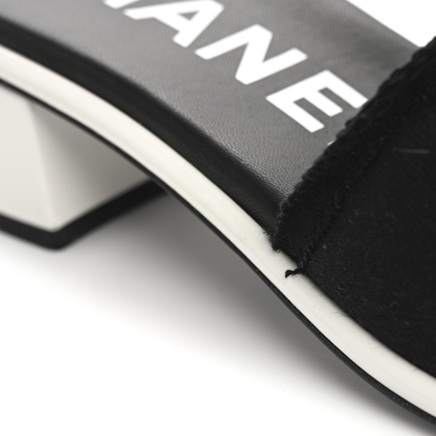 Chanel Cotton Logo Mule Sandals 39.5 Black White 12 of 15