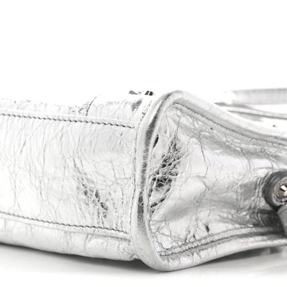 Balenciaga Metallized Arena Lambskin Classic Hardware Nano Le City Silver 10 of 10