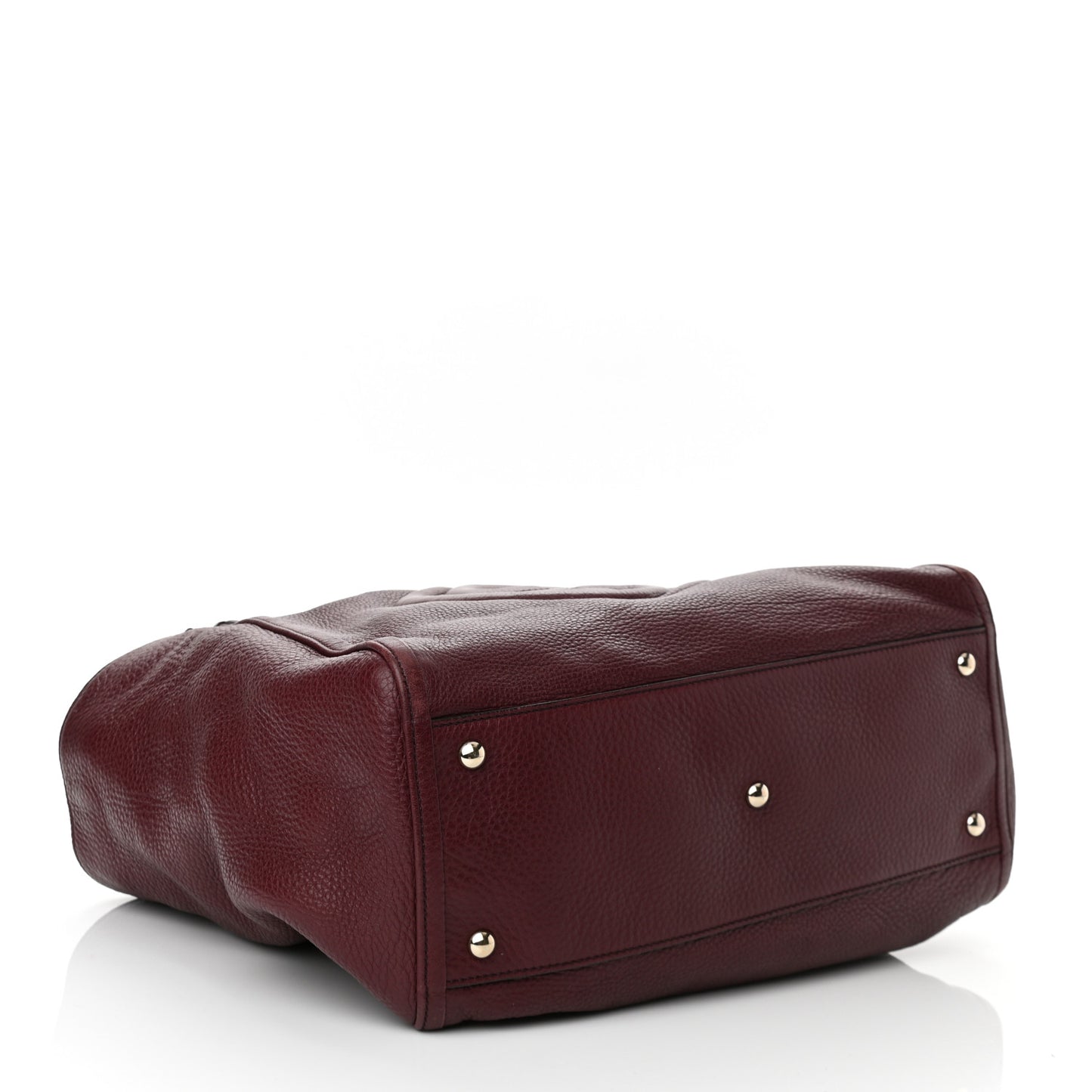 Pebbled Calfskin Medium Soho Shoulder Bag Bordeaux