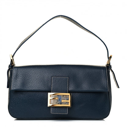 Fendi Boarskin Baguette Navy Blue 1 of 4
