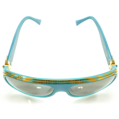 Louis Vuitton Millionaire Sunglasses Turquoise w Gold Plated Lenses 8 of 8