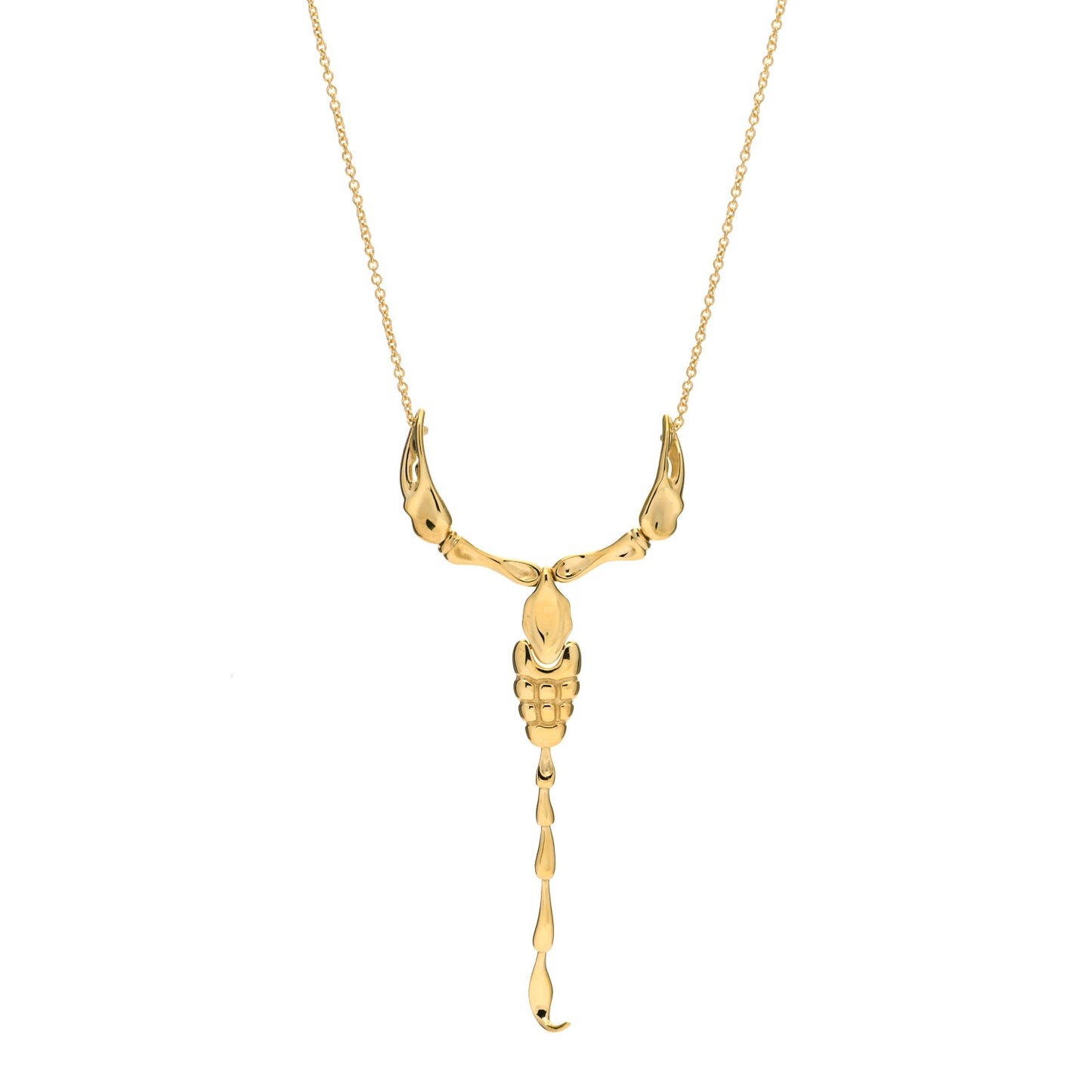 18K Yellow Gold Elsa Peretti Scorpion Pendant Necklace