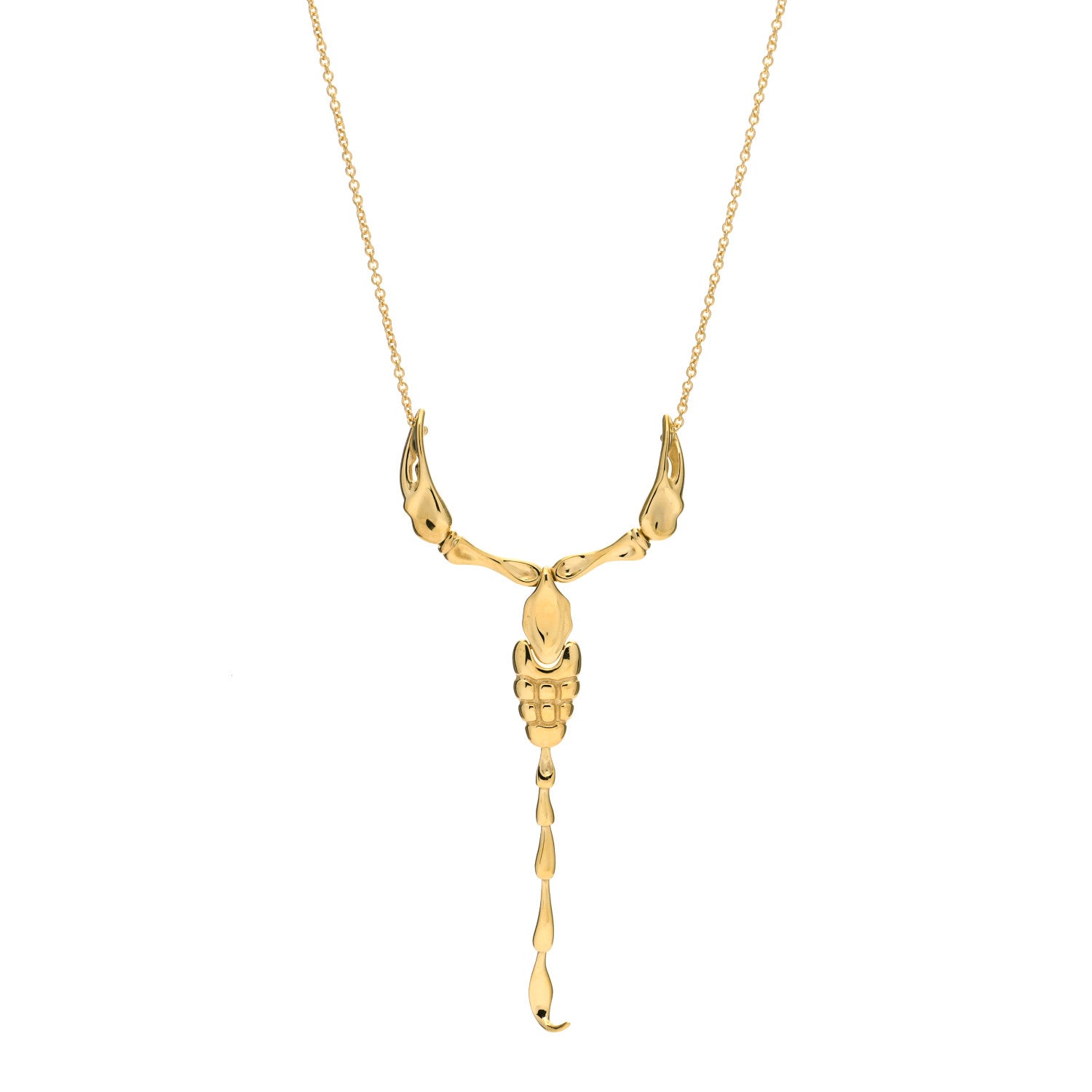 Tiffany 18K Yellow Gold Elsa Peretti Scorpion Pendant Necklace 1 of 5
