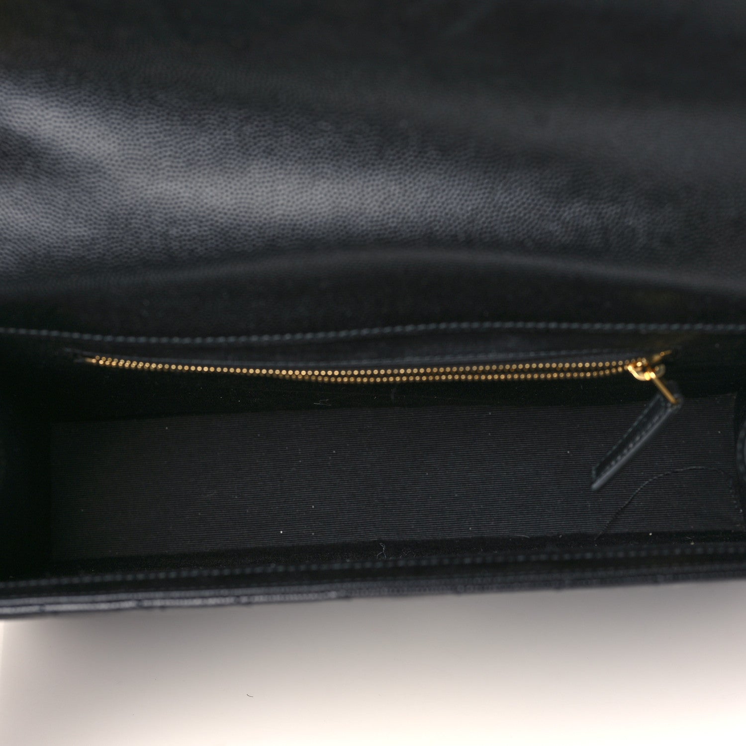 Saint Laurent Grain De Poudre Matelasse Chevron Large Monogram Satchel Black 5 of 10