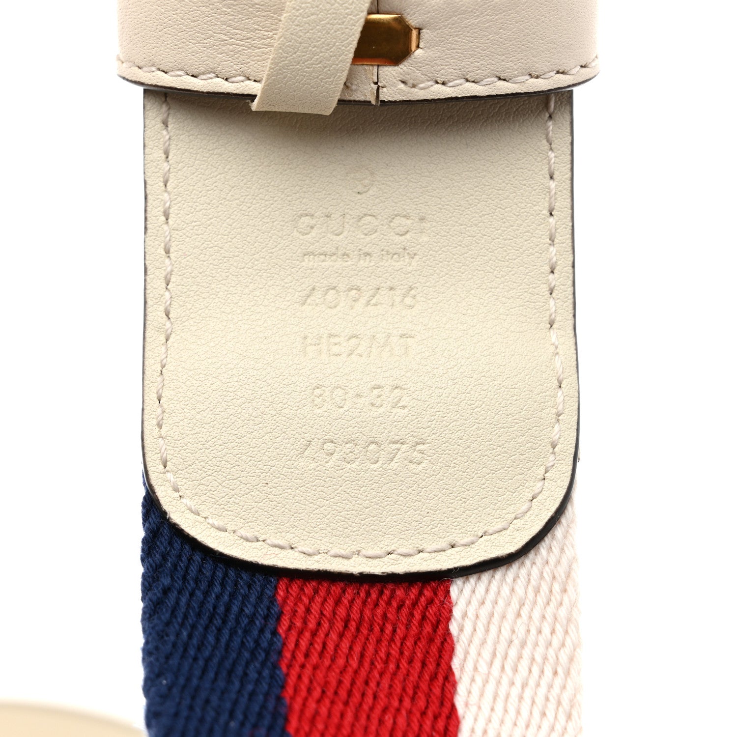 Gucci Nylon Calfskin Sylvie Web Double G 40mm Belt 80 32 Mystic White Hibiscus Red Maritime 3 of 5