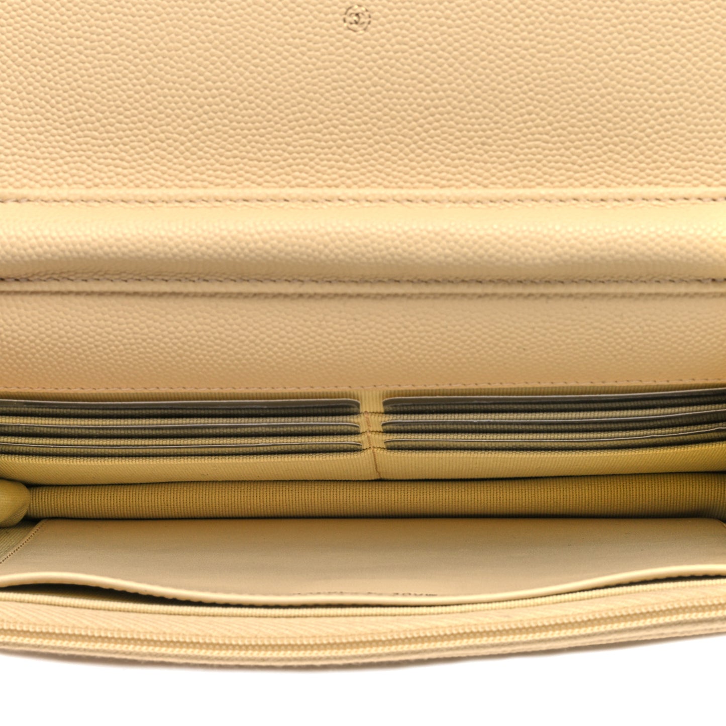 Caviar Quilted Wallet on Chain WOC Light Yellow