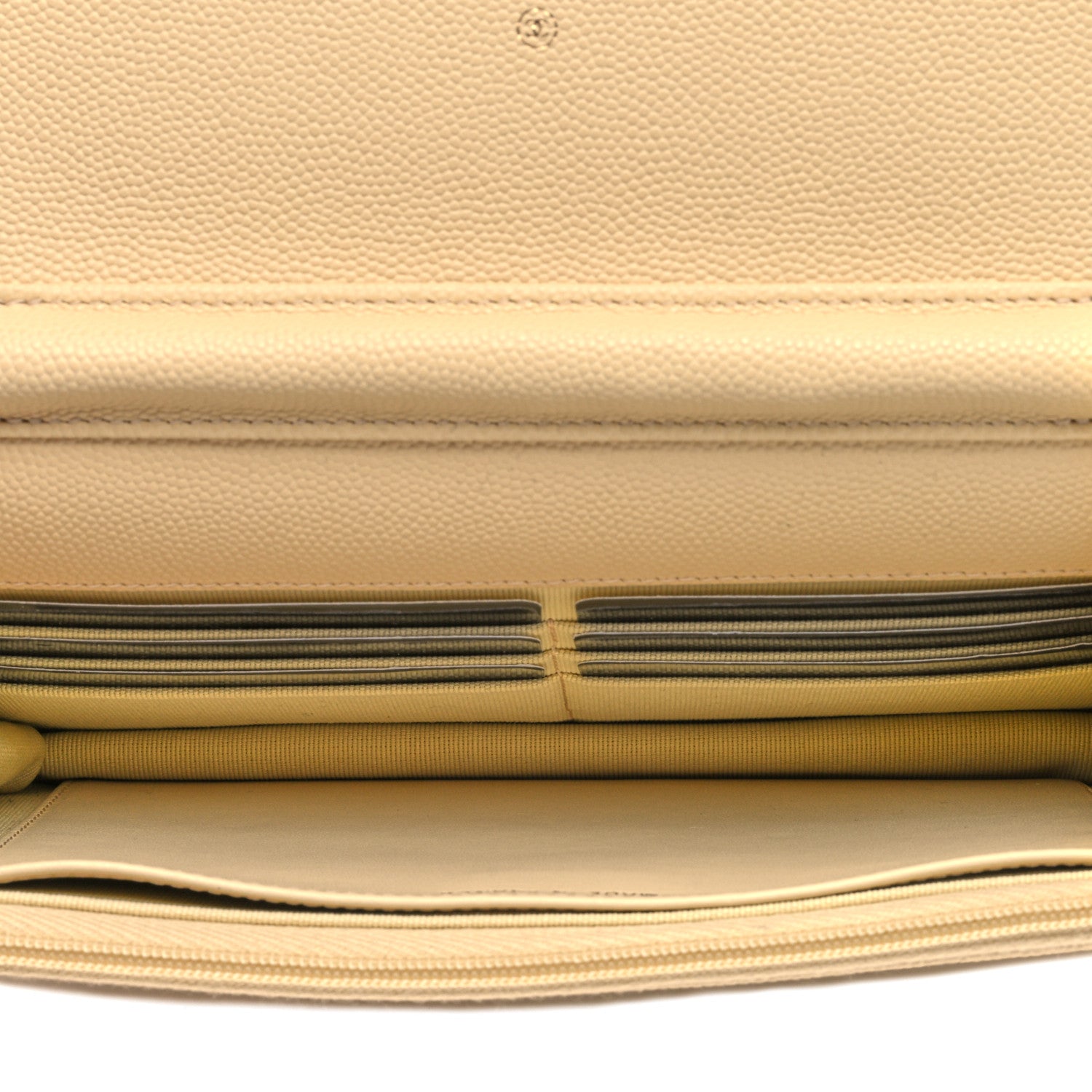 Chanel Caviar Quilted Wallet on Chain WOC Light Yellow 7 of 10