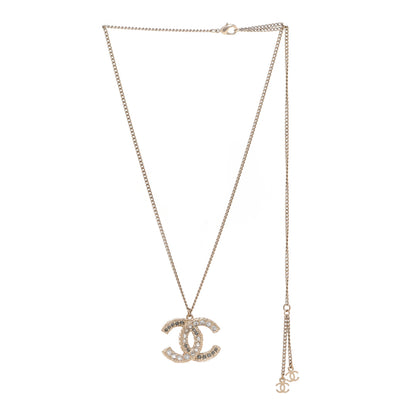 Chanel Crystal Enamel CC Reversible Pendant Necklace Gold 3 of 6