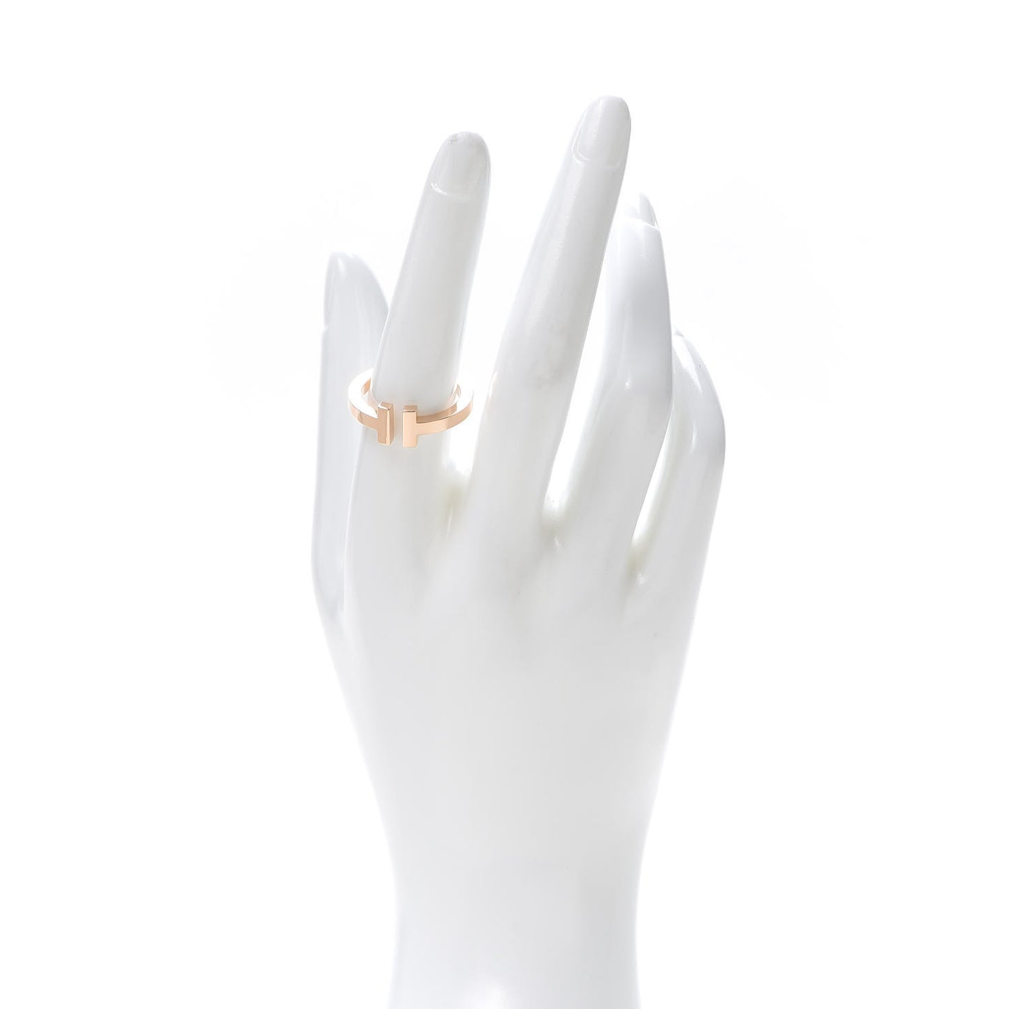 18K Rose Gold T Square Ring 58 8.25