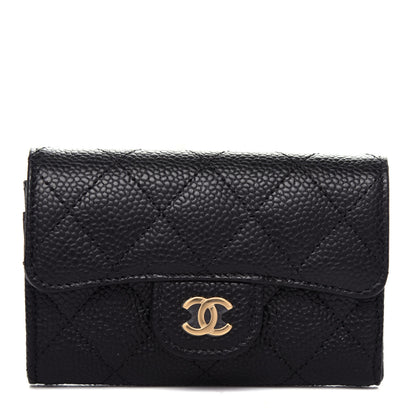 Chanel Caviar Quilted Flap Card Holder Wallet Black 1 of 9