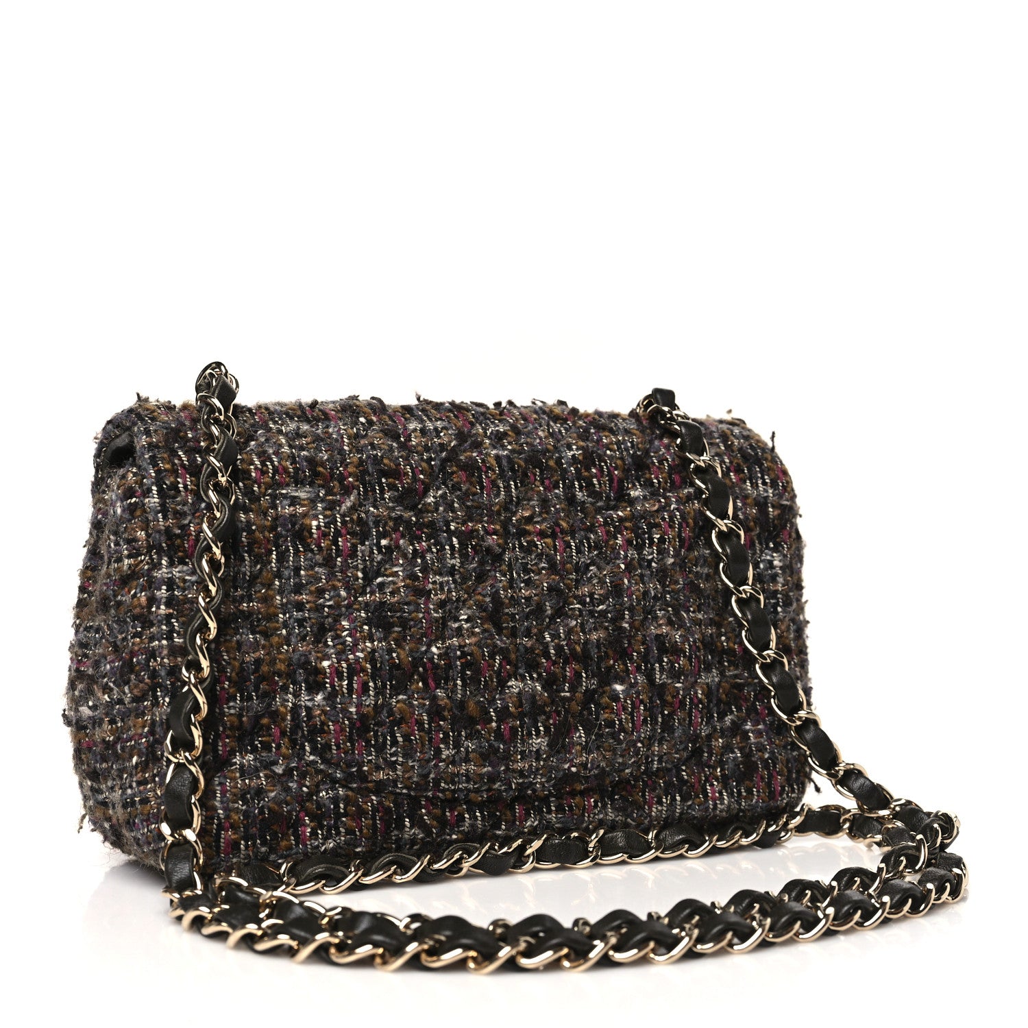 Chanel Tweed Quilted Mini Rectangular Flap Brown 3 of 10