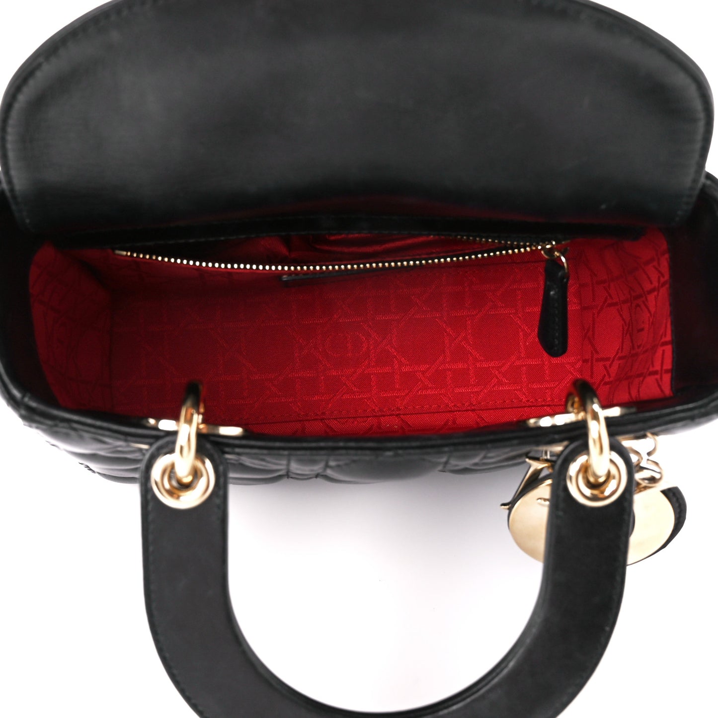 Lambskin Cannage Small Lucky Badges My Lady Dior Black