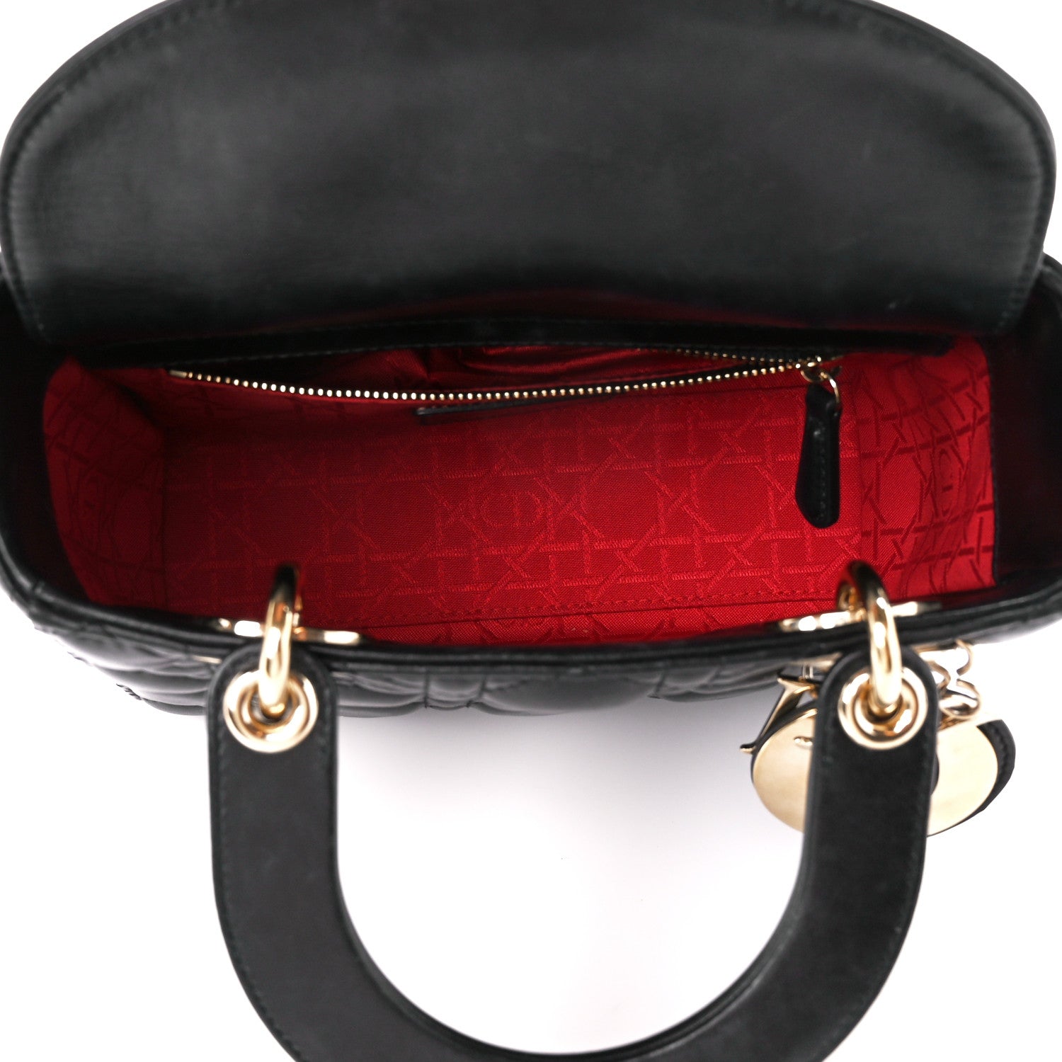 Christian Dior Lambskin Cannage Small Lucky Badges My Lady Dior Black 5 of 12