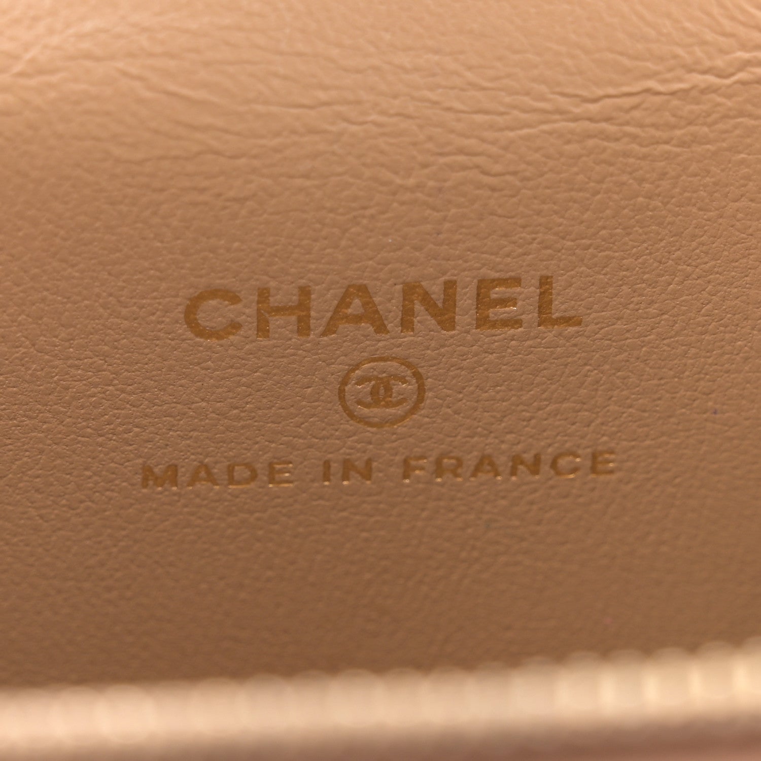 Chanel Lambskin Quilted Top Handle Mini Vanity Case With Chain Beige 6 of 14
