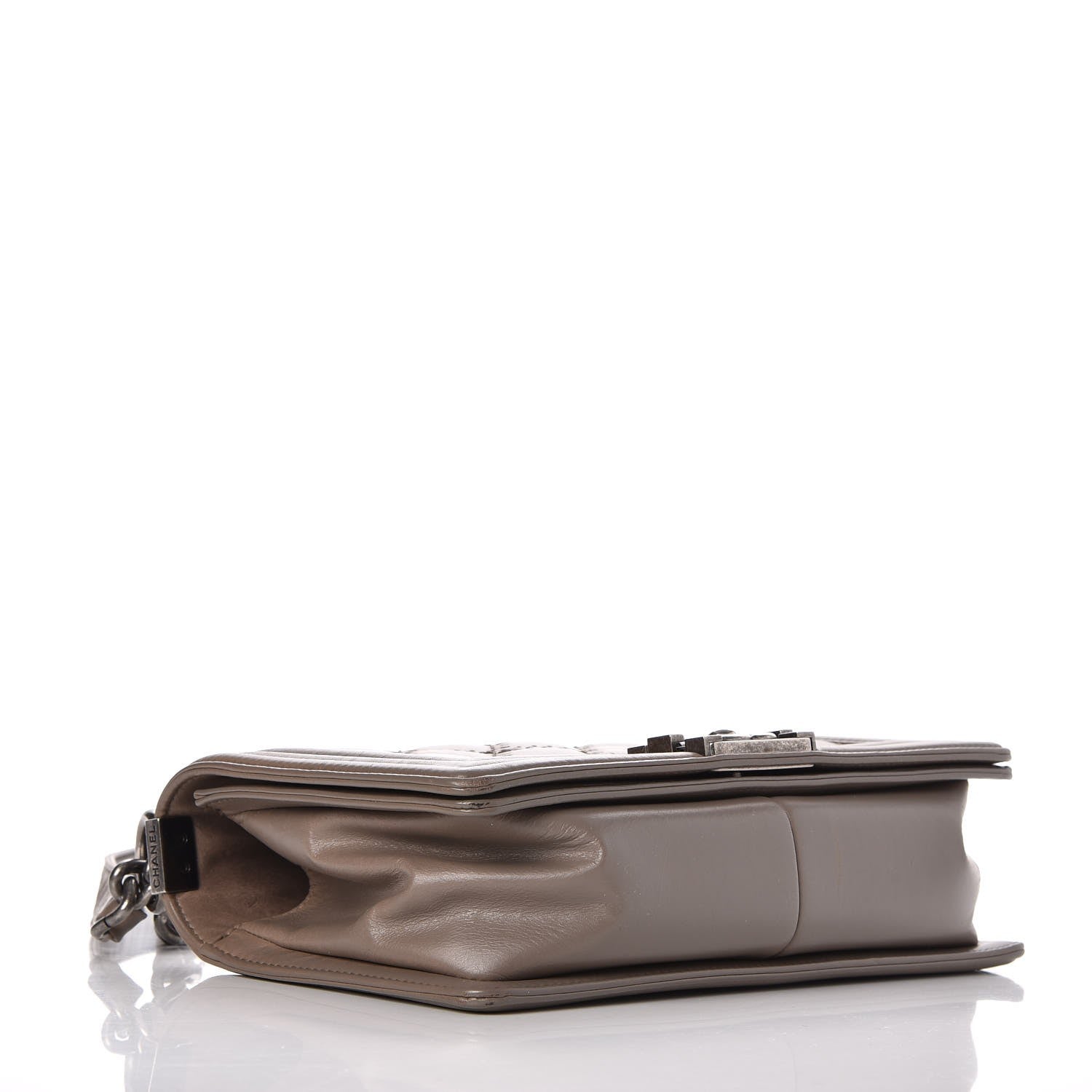 Chanel Calfskin Double Stitch Medium Boy Flap Grey 4 of 9