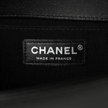 Chanel Lambskin Iridescent PVC Chevron Quilted Medium Boy Flap Black Silver 6 of 10