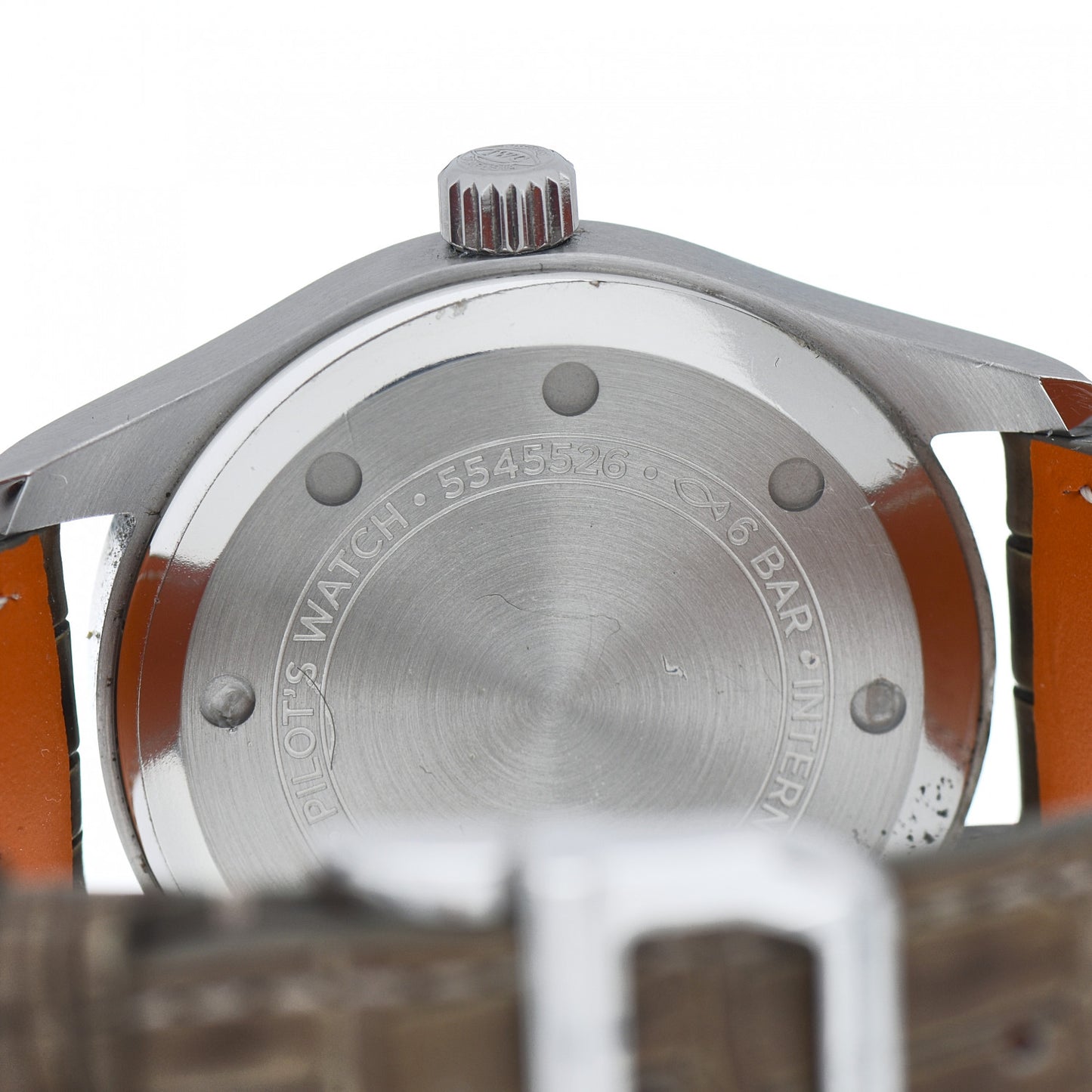 Stainless Steel Alligator 36mm Pilot Automatic Watch Slate IW324001