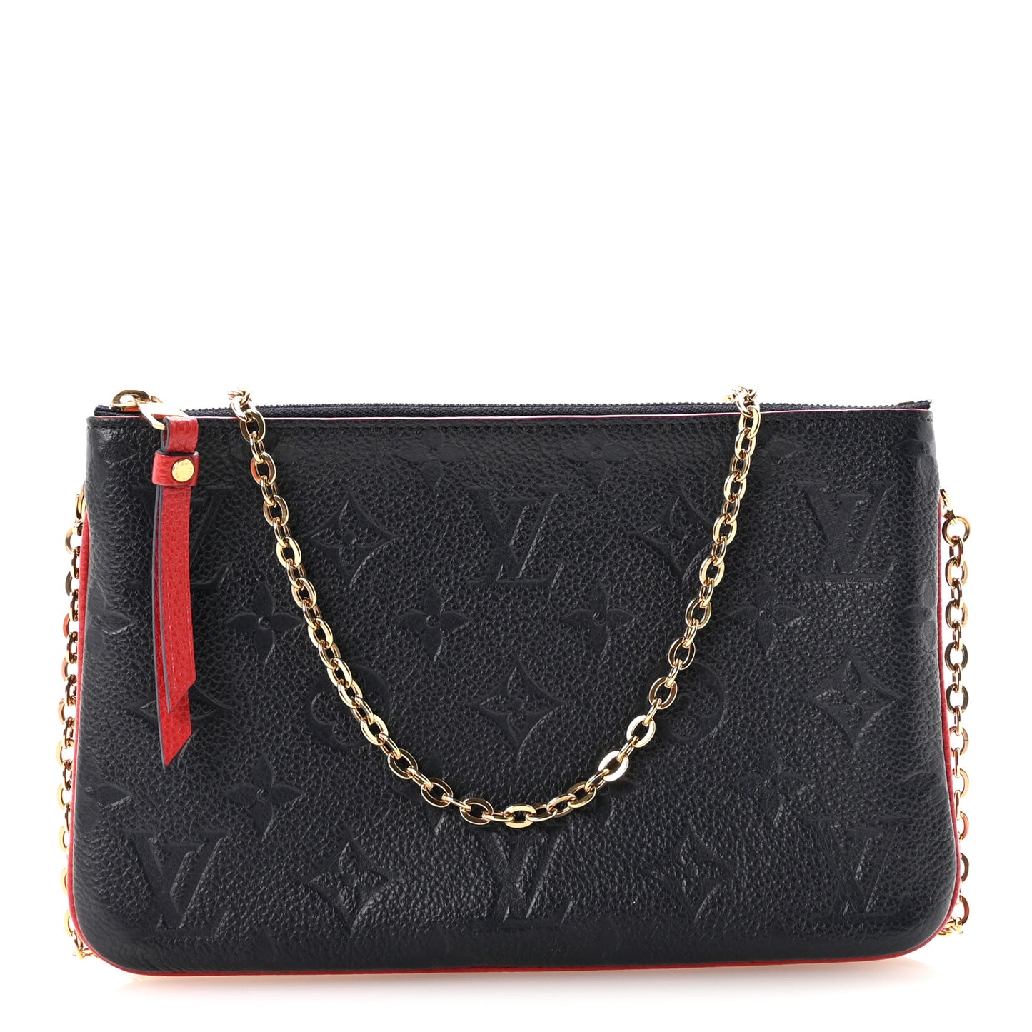 Empreinte Double Zip Pochette Marine Rouge