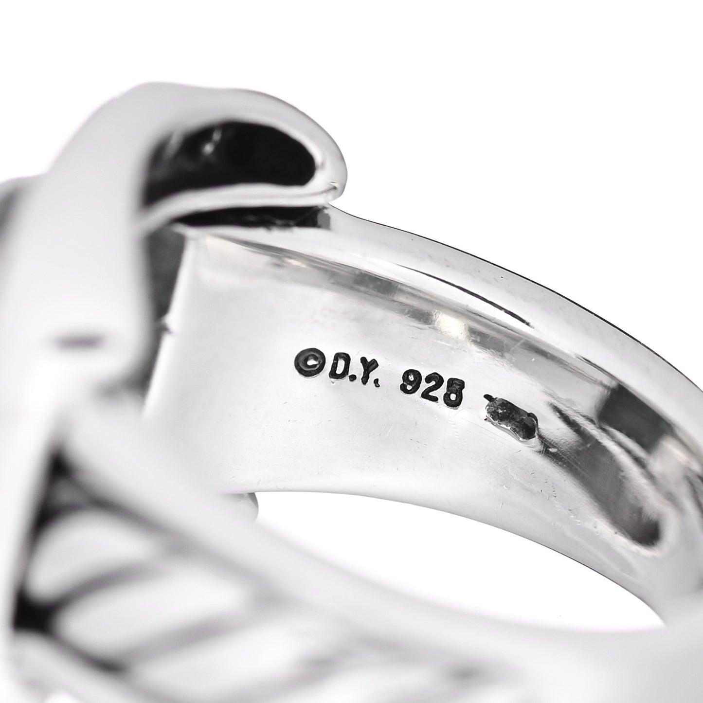 Sterling Silver Diamond Buckle Ring 54 7