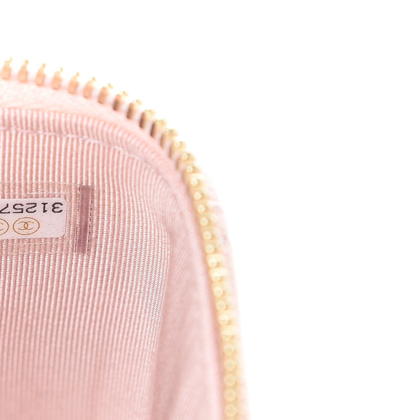 Iridescent Caviar Quilted Mini Pearl On Top Vanity Case With Chain Light Pink